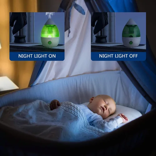 Vista 2 de TRY & DO Humidificador de plantas pequeñas para interiores hasta 12 horas Humidificador de aire 1L con luz nocturna opcional humidificadores