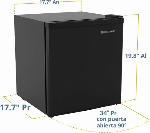 Vista 9 de West Bend Mini refrigerador compacto para oficina en casa o dormitorio, descongelación automática con puerta reversible, clasificación Energy Star