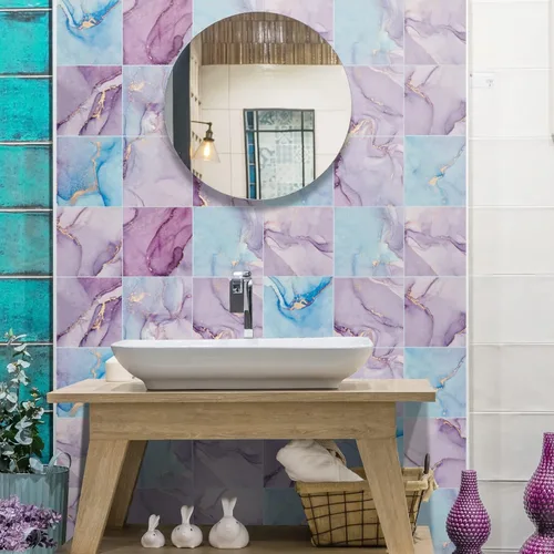 Vista 18 de 12 calcomanías mate para azulejos de pared, despegar y pegar, autoadhesivas, calcomanías de vinilo para azulejos de pared, adhesivo de PVC