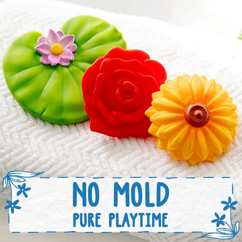 Vista 3 de SplashEZ Juguetes de Baño Sin Moho para Niños y Niños Pequeños Juguetes de Baño para Bebés Sin Agujeros Flores Flotantes Sin Moho para Bañera
