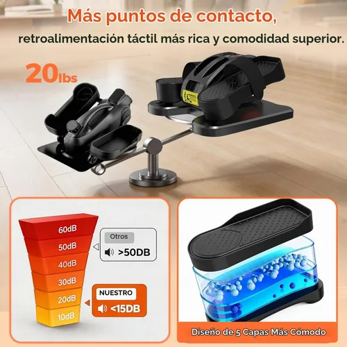 Vista 6 de ESL Under Desk Elliptical, Electric Elliptical Leg Exerciser for Seniors Negro