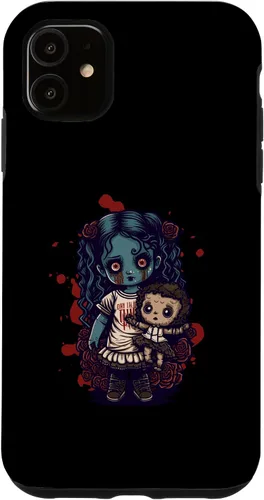Vista 8 de Scary Goth Doll Holding Teddybear - Funda gótica gótica para iPhone 16