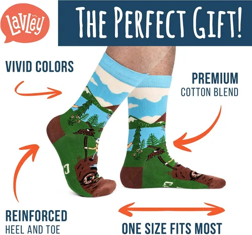 Vista 2 de Lavley Calcetines divertidos para amantes de las actividades al aire libre y más, regalos novedosos para hombres, mujeres y adolescentes