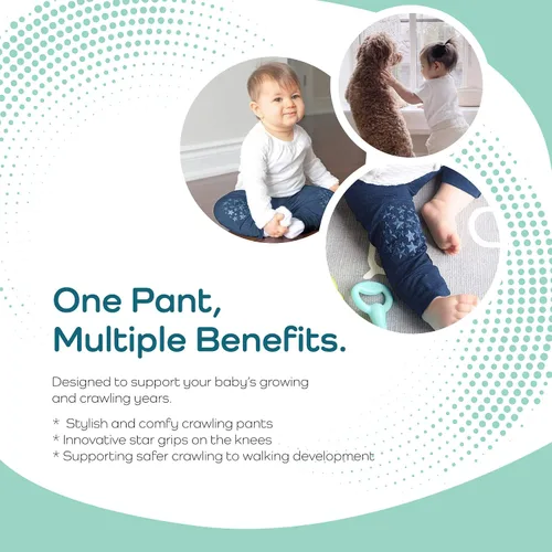 Vista 5 de Pantalones Harem antideslizantes para bebé, unisex 6-15 meses, azul marino