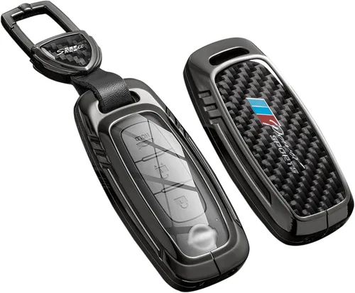 Vista 27 de Funda para llavero BMW con llavero, fibra de carbono real, protección de aleación de zinc, compatible con BMW 1 3 4 5 6 7 Series X1 X3 X4 M5 M6 GT3