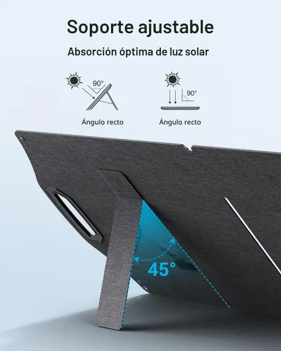 Vista 4 de BigBlue Panel Solar de 100W con USB-C (45W PD) + USB-A (Carga Rápida 18W) y Puertos MC-4, Resistente al Agua IP68, Accesorios Esenciales