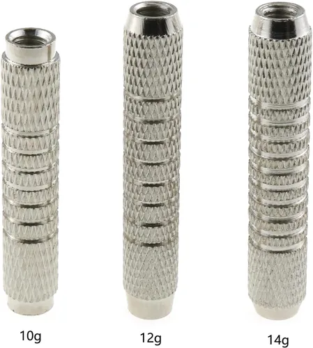 Vista 2 de 9pcs 10/12/14G Dart Barrels Reemplazo Set Plata para la práctica de dardos