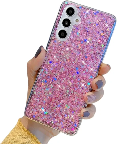 Vista 14 de YTanazing Funda para Samsung Galaxy S24 FE con purpurina, bonita funda con diamantes brillantes para mujeres y niñas, fundas de goma delgada a
