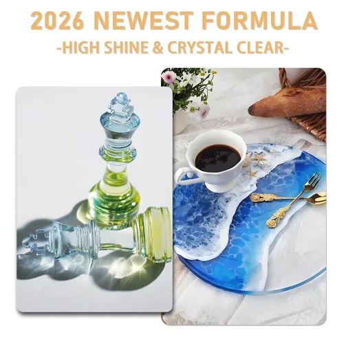 Vista 2 de Puduo Kit de resina epoxi de 2.1 galones, resina epoxi transparente recién formulada, fuerte, sin burbujas, resina artística antiamarilleamiento