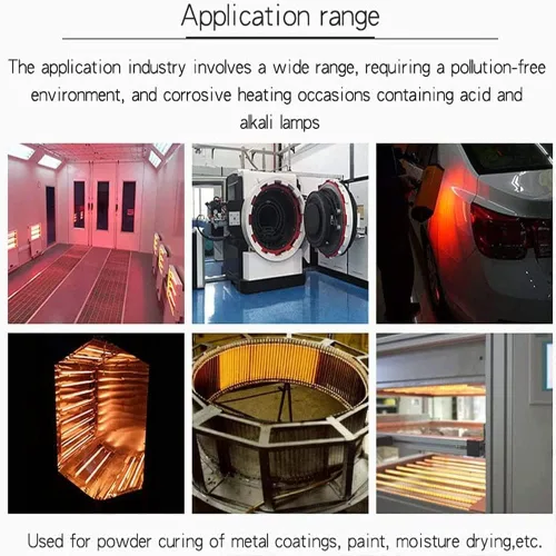Vista 7 de Tubo de lámpara de calefacción de fibra de carbono Tubo de lámpara de horno de calefacción Tubo de lámpara de hornear Equipo infrarrojo Tubo de luz