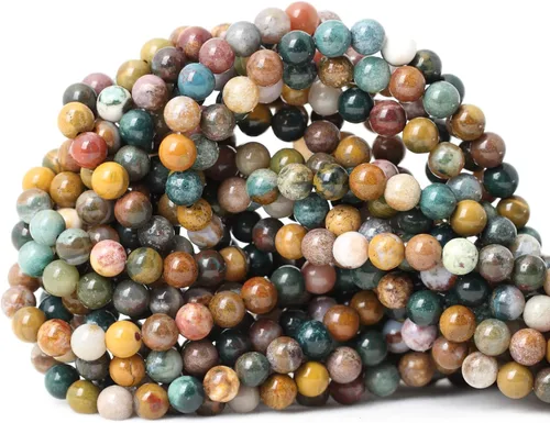 Vista 29 de Cuentas redondas sueltas de ágata estilo antiguo vena de dragón de 6mm, cuentas para diseño de joyas, 60 cuentas Ágata de vena de dragón