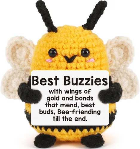 Vista 12 de LEJIAJINW - Regalos para tía para mujer, regalos de cumpleaños para tía de sobrina sobrina, linda abeja de ganchillo hecha a mano, regalo único