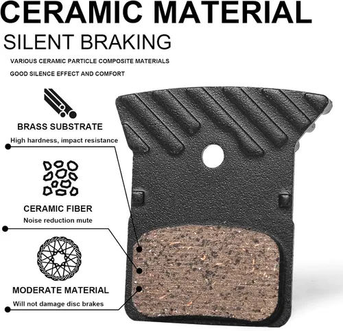 Vista 2 de BUCKLOS 2 pares de pastillas de freno de disco BL-01S para cerámica Shimano N03A N04C L05A K04S K04Ti K05S K05Ti M8110 M7110 R9170-F R8070-F R7070-F
