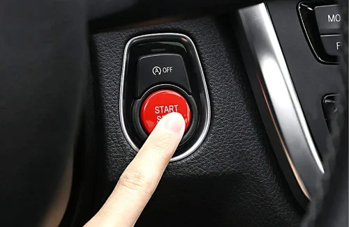 Vista 3 de iJDMTOY Reemplazo del botón de arranque de motor rojo inspirado en deportes de carreras, compatible con BMW Fxx 2 3 4 5 7 Series, X1 X2 X3 X4 X5 X6