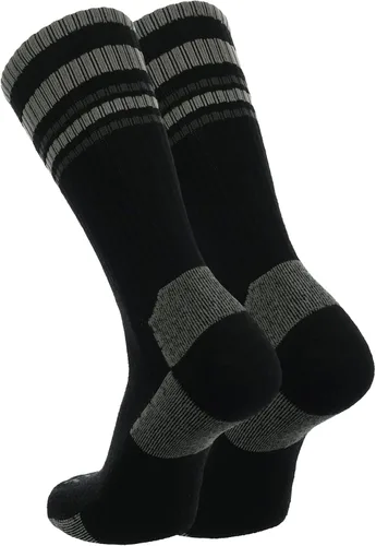 Vista 13 de TCK Calcetines de lana merino para hombres y mujeres para senderismo, caza, ciclismo de montaña, longitud de la tripulación para botas