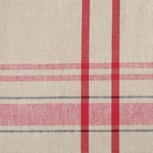 Vista 3 de DII - Mantel para mesa de comedor, estilo rústico, colección de manteles con rayas estilo francés, 60 x 84 pulgadas, color gris pardo/rojo