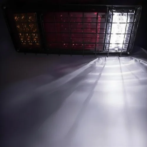 Vista 8 de Kit de 2 luces LED traseras para camión, remolque, 40 LED, impermeable, señal de giro, freno de marcha atrás, luz de marcha atrás con protección