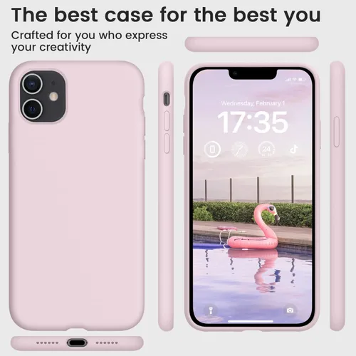 Vista 8 de Funda compatible con iPhone 11, protección de cuerpo completo de silicona, a prueba de golpes, con forro de microfibra ultra delgada, suave
