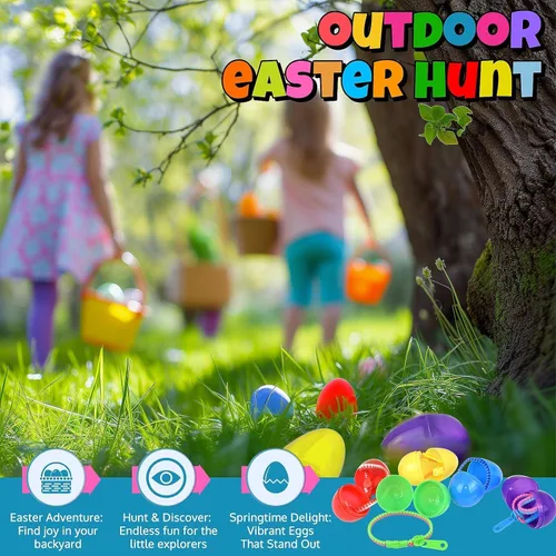 Vista 4 de UpBrands Caja a granel de 720 huevos de Pascua prellenados con pulseras de cremallera de juguete para ansiedad, suministros de caza de huevos