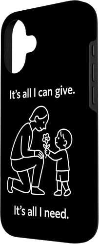 Vista 2 de Child Giving Flower to Parent Minimal Symbolic Love Design Case for iPhone 16