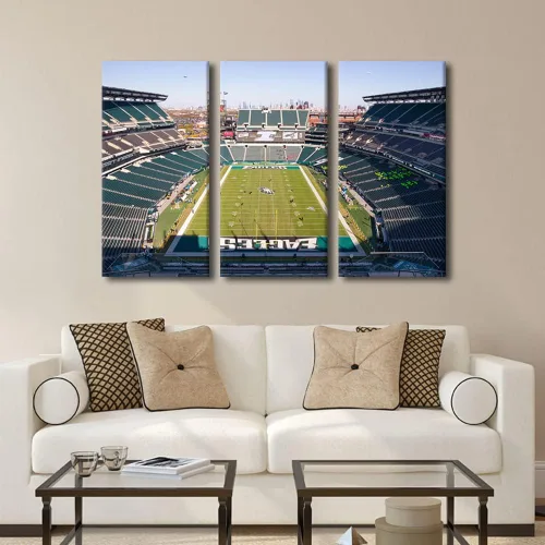 Vista 3 de Lincoln - Lienzo decorativo para pared, diseño de campo financiero de Filadelfia, paisaje de estadio de fútbol de Filadelfia, decoración de pared