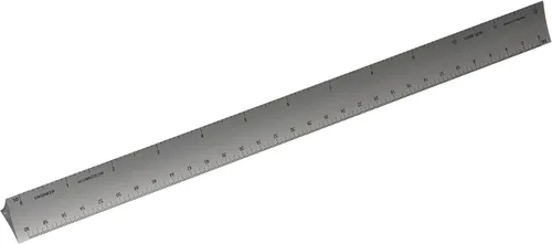 Vista 2 de Alumicolor 3000 Series 3230-1 - Escala de ingeniería triangular de aluminio hueco plateado de 12 pulgadas