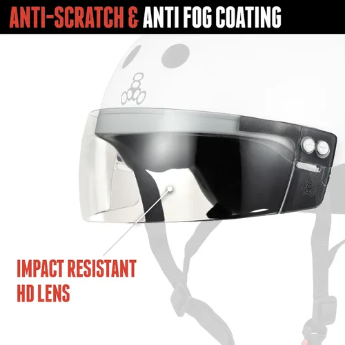 Vista 6 de Triple Eight El casco certificado Sweatsaver con visera para Roller Derby, Skateboarding y BMX
