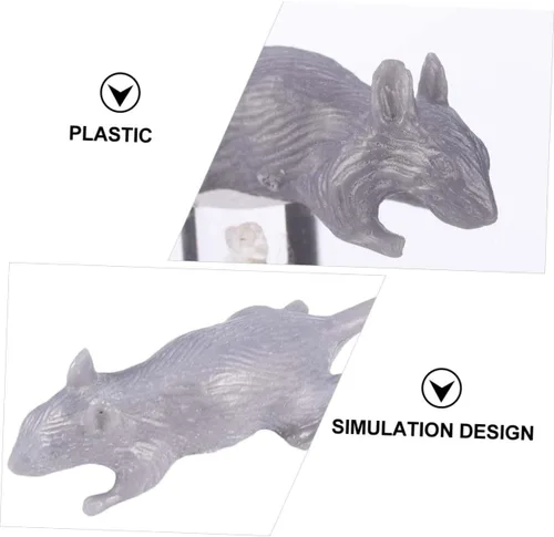 Vista 8 de 10pcs Halloween Simulation Plastic Fake Mice Tricky Decorations for Indoor Outdoor Party Scary Prank Props Lightweight Reusable Gray