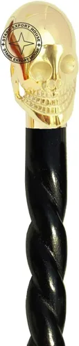 Vista 3 de Bastón náutico hombres y mujeres bastones y madera 37 pulgadas mango dorado madera natural palo de palisandro mejor para regalo negro CGBJ
