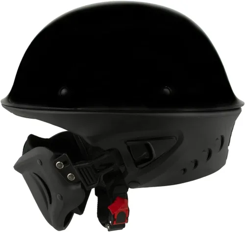 Vista 5 de Milwaukee Helmets MPH9831DOT Rascal - Casco de motocicleta 2 en 1 de cara abierta 3/4, negro brillante, para hombres y mujeres, talla S
