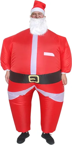 Vista 7 de ZISUEX Disfraz inflable de Papá Noel, disfraz de Navidad, disfraz de Halloween, fiesta