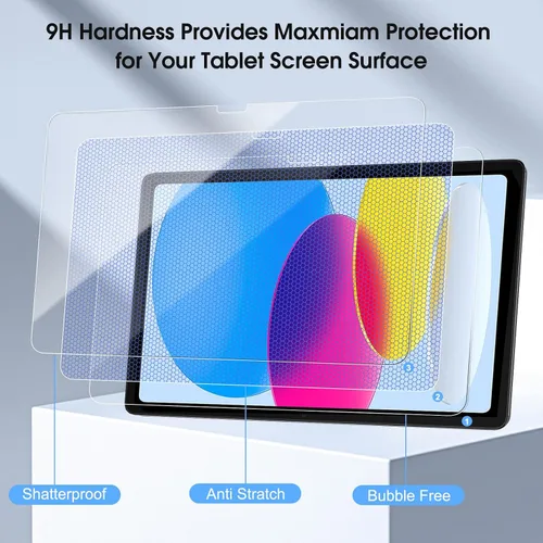 Vista 2 de Qularlans Paquete de 2 protectores de pantalla para iPad de 11ª generación A16 de 11 pulgadas (2025) y iPad de 10.9 pulgadas (2022), película