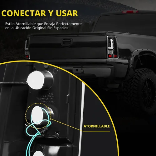Vista 4 de DWVO Conjunto de luces traseras LED Compatible con 1999-2006 Chevy Silverado 1500 2500/2007 Silverado Classic / 99-02 GMC Sierra 1500 2500/01-02