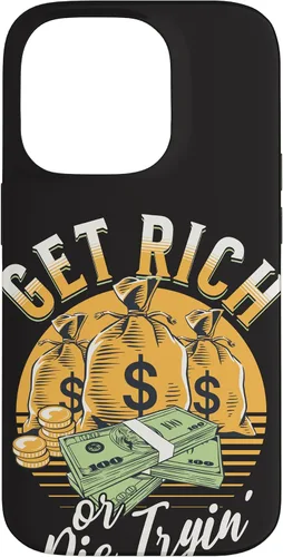 Vista 17 de Funda de dinero millonario para iPhone 12/12 Pro Get Rich or Die Trying Cash Hustle