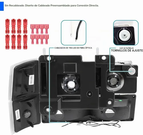 Vista 5 de SPEC-D TUNING Luces delanteras negras + luces de giro + luces de parachoques con tubo LED. Compatible con Chevy C10 C/K Tahoe Suburban de 1994-1998