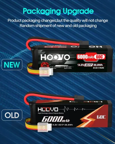 Vista 2 de HOOVO 4S 14.8V 6000mAh 60C LiPo Batería Softcase RC Batería para Heli Avión Helicóptero Quadcopter Drone