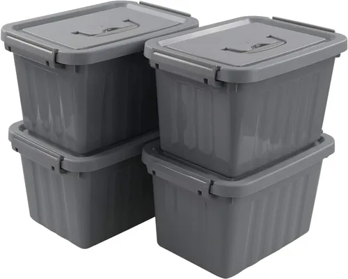 Vista 8 de Caja de almacenamiento transparente de 6.5 cuartos de galón con asa