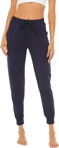 Vista 5 de AvaCostume Pantalones deportivos ligeros de algodón para mujer, pantalones deportivos de yoga, pantalones casuales con bolsillos