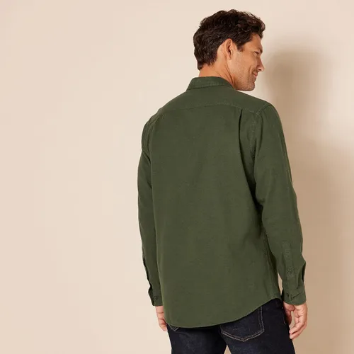 Vista 3 de Tienda Essentials Camisa de franela de manga larga con dos bolsillos para hombre