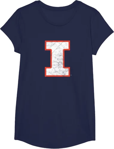 Vista 4 de University of Illinois Fighting Illini Camiseta de primaria envejecida, Azul
