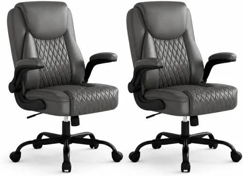 Vista 13 de GTPLAYER Black Office Desk Chair with 90° Flip-up Arm, 2 Pack