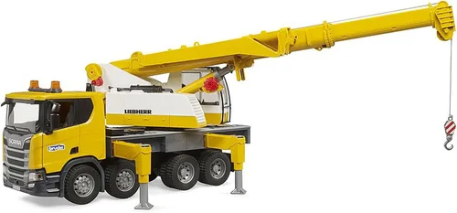 Vista 5 de Bruder 03571 Scania Super 560R Liebherr Camión grúa w módulo de luzsonido