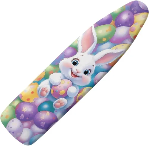 Vista 17 de Funda para tabla de planchar con diseño de estrellas y bandera estadounidense con borde elástico y acogedor bolsillo para la nariz, resistente al