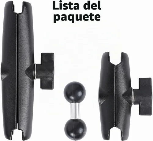 Vista 5 de Brazo de Extensión Doble con Enchufe Doble con Adaptador de Bola Doble de 1" Compatible con Montaje RAM Tamaño B y Otros Dispositivos Estándar