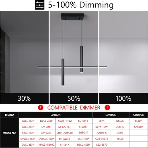 Vista 7 de Moderna lámpara colgante lineal LED con focos duales, regulable, 6000 K, luces colgantes de isla de cocina, candelabros negros chapados en isla