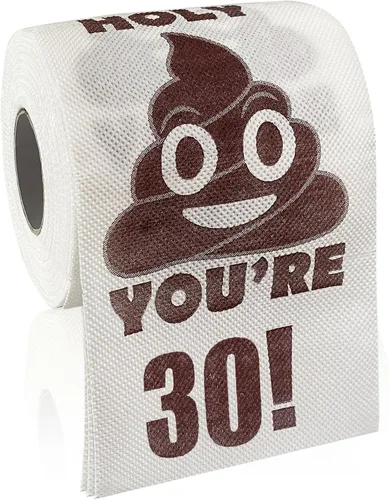 Vista 21 de Regalos de feliz cumpleaños número 10, rollo de papel higiénico divertido de 3 capas, papel higiénico impreso Holy Poop You're 10, regalo de bromas