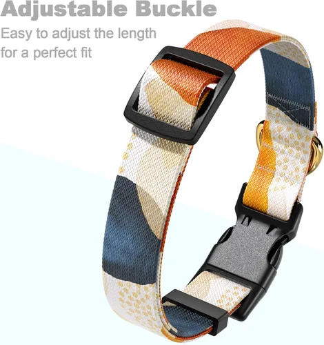 Vista 6 de Rnivvi Collar para perros pequeños, bonito collar resistente y ajustable para cachorros con hebilla de liberación rápida para machos, hembras