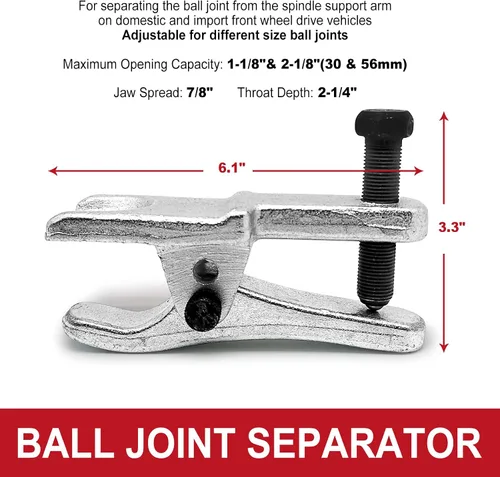 Vista 3 de FEXON Kit de herramientas de servicio frontal de 5 piezas 5-en-1, separador de juntas de bola, extractor de brazo Pitman, juego de barras