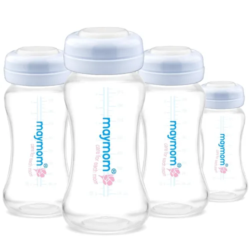 Vista 14 de Maymom Botella de recolección de leche de boca ancha con tapa de cúpula, parte superior de botella, disco SureSeal; compatible con botellas Spectra