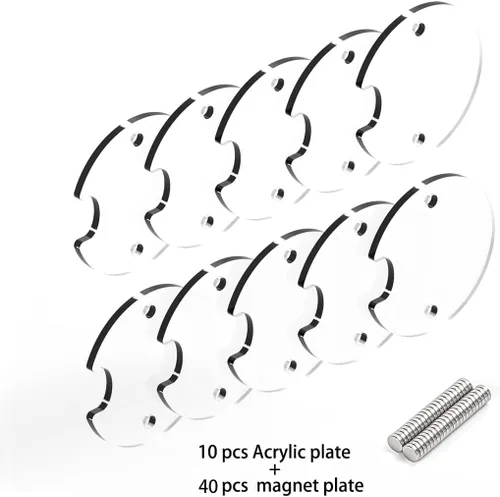 Vista 2 de 10 piezas de acrílico en blanco para vaso con imán, base de acrílico en blanco para tapa de vaso de 20 onzas